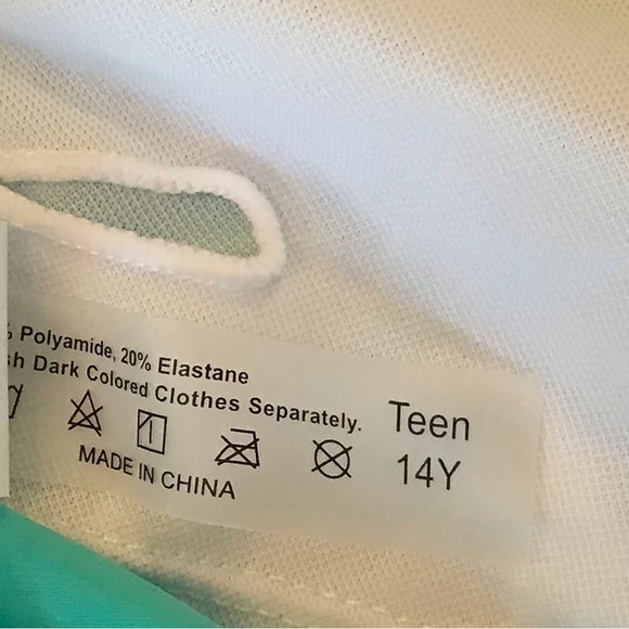 Shein NWT Size 14Y Teen Teal Top with Floral Bottoms Tankini - Picture 5 of 5